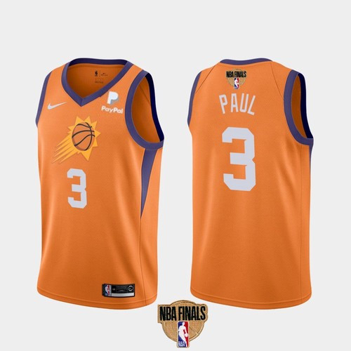 Men's Phoenix Suns #3 Chris Paul 2021 Orange Statement Finals Basketball Swingman Stitched Jeresy Men's Phoenix Suns #3 Chris Paul 2021 Orange Statement Finals Basketball Swingman Stitched Jeresy